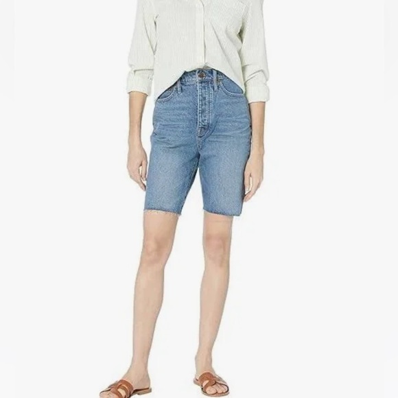 Madewell Pants - Madewell Hi rise Long Denim Shorts Size 28 NWT
